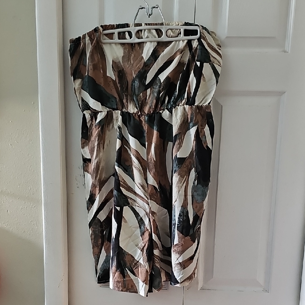 Abstract Patterned Shorts Jumpsuit